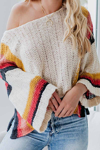 Chicindress Stitched Knitted Rainbow Sweater