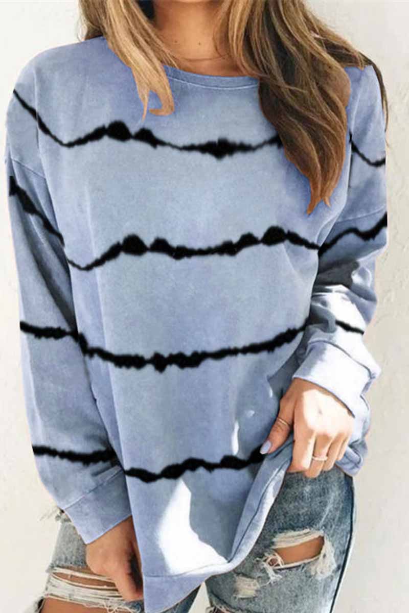 Chicindress Tie-dye Striped Print Top