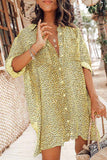 Chicindress Leopard Print Long Sleeve Shirt Mini Dress(3 Colors)