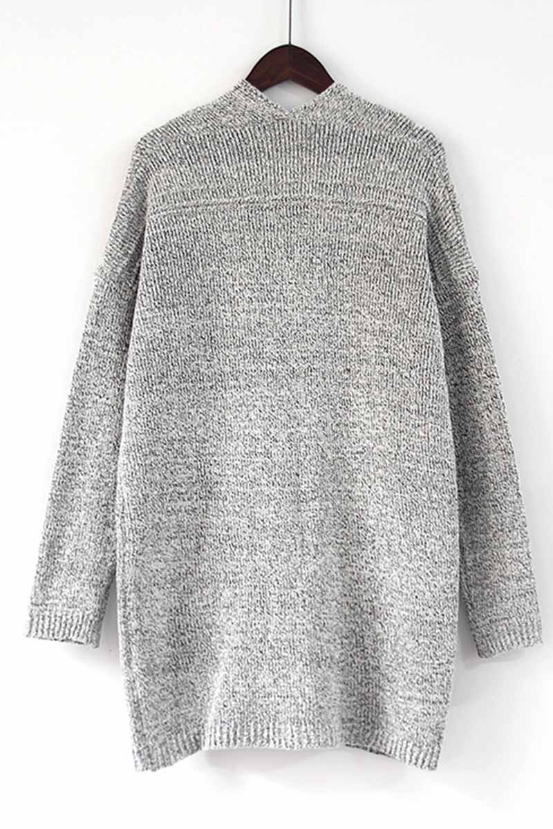 Chicindress Solid Color Knitted Cardigan With Large Pockets