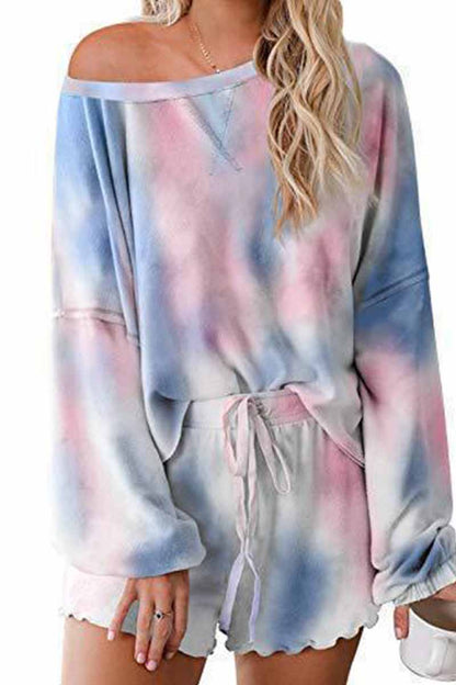 Chicindress Tie-dye Round Neck Print Casual Suit