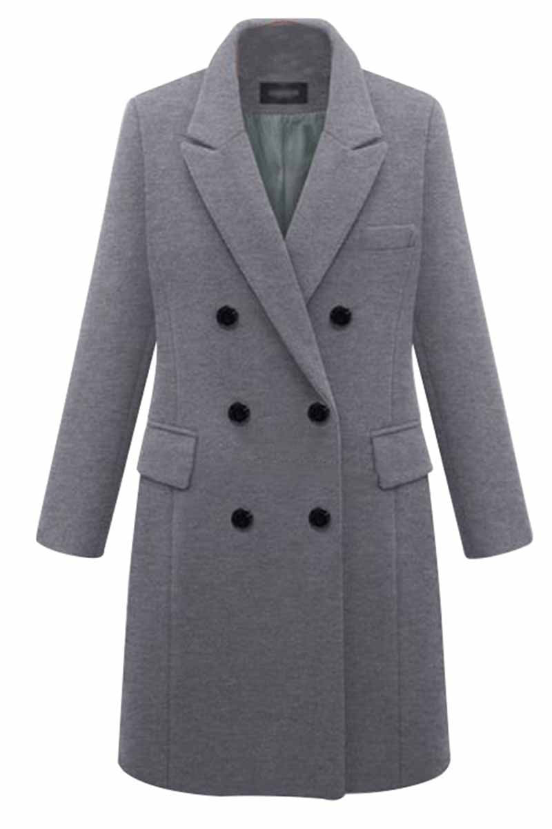 Chicindress Thick Solid Color Button Coat