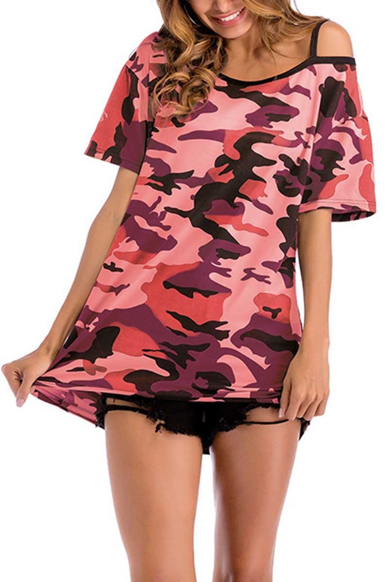 Chicindress Camouflage Strapless T-shirt