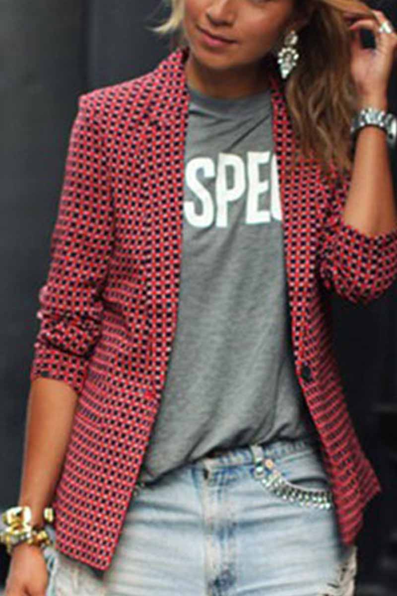Chicindress Red Plaid Short Coat