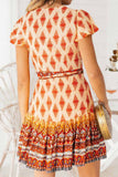 Chicindress Spring And Summer Fashion Retro V-Neck Print Short Sleeves Mini Dress