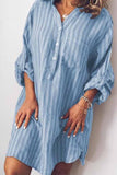 Chicindress Printed Striped Long Shirt Mini Dress(6 Colors)