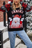 Chicindress Santa Embroidered Round Neck Knitted Sweater
