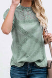 Chicindress Summer Geometric Stitching Lace Short Sleeves Tops (6 Colors)