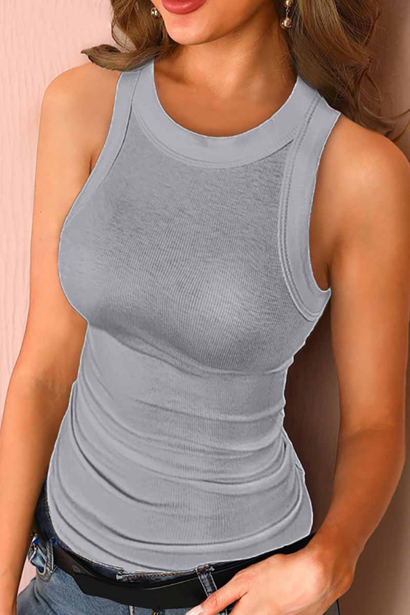 Chicindress Solid Color Round Neck Vest Tops(5 Colors)