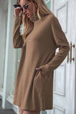 Chicindress Solid Color Round Neck Dress