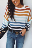 Chicindress Loose O Neck Striped Sweater