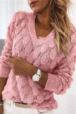 Chicindress Loose V-neck Feather Solid Color Sweater(5 Colors)
