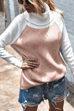 Chicindress Contrasting High Neck Solid Sweater