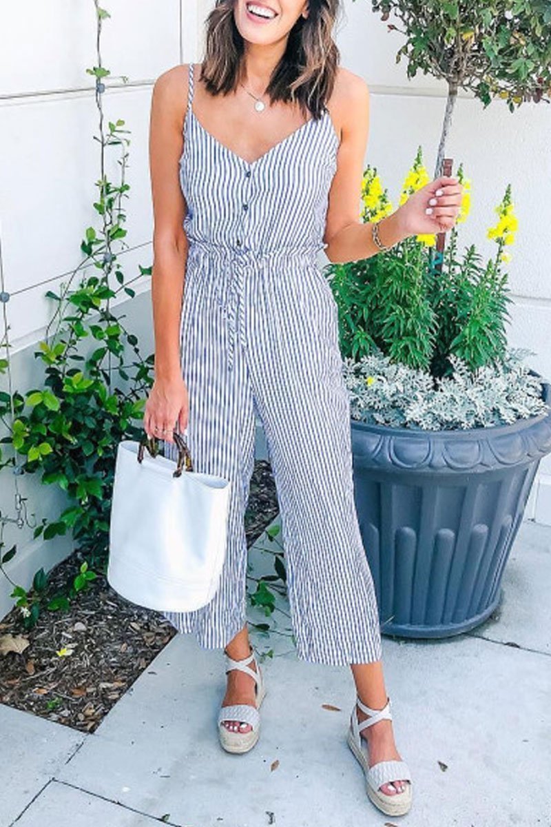 Chicindress Striped Printed One-piece Jumpsuit
