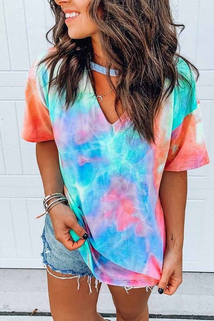 Chicindress Round Neck Tie Dry Loose T-shirt