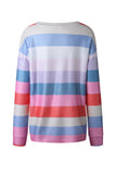 Chicindress Striped Tops Round Neck Long Sleeve Tops