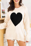 Chicindress Loose Heart Shaped Sweater (3 Colors)