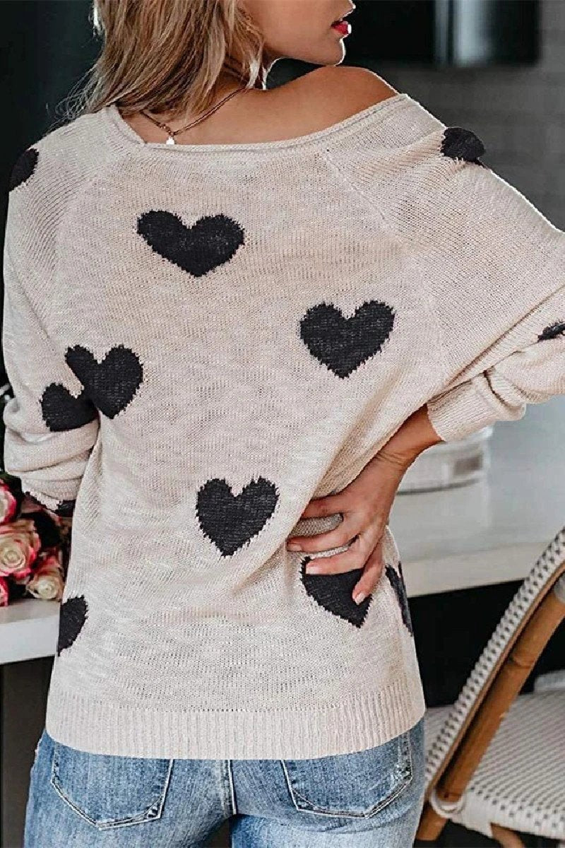 Chicindress Loose V-Neck Love Knitted Sweater(5 Colors)
