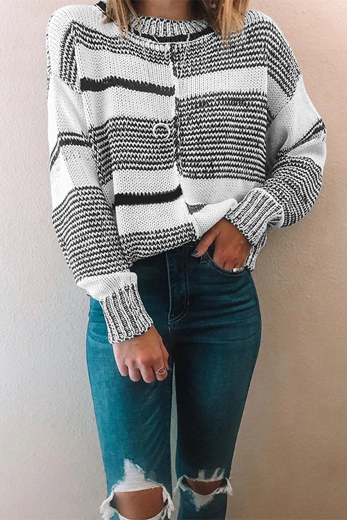 Chicindress Striped Long Sleeve Pullover Sweater