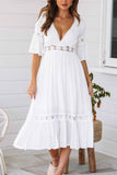 Chicindress White Lace Midi Dresses