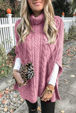 Chicindress High Neck Loose Cable Knit Pattern Stitching Sweater (7 Colors)