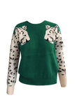 Chicindress Snow Leopard Design Knit Sweater