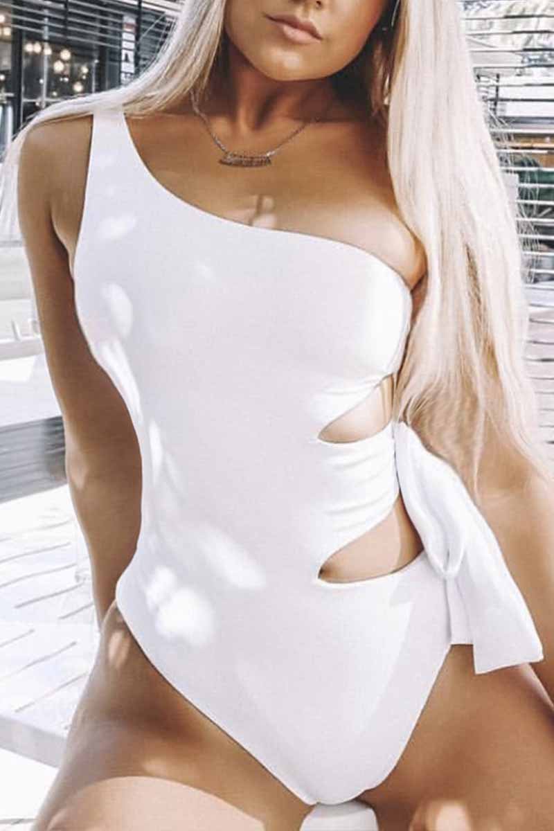 Chicindress Sexy Strappy Hollow One shoulder Swimsuit
